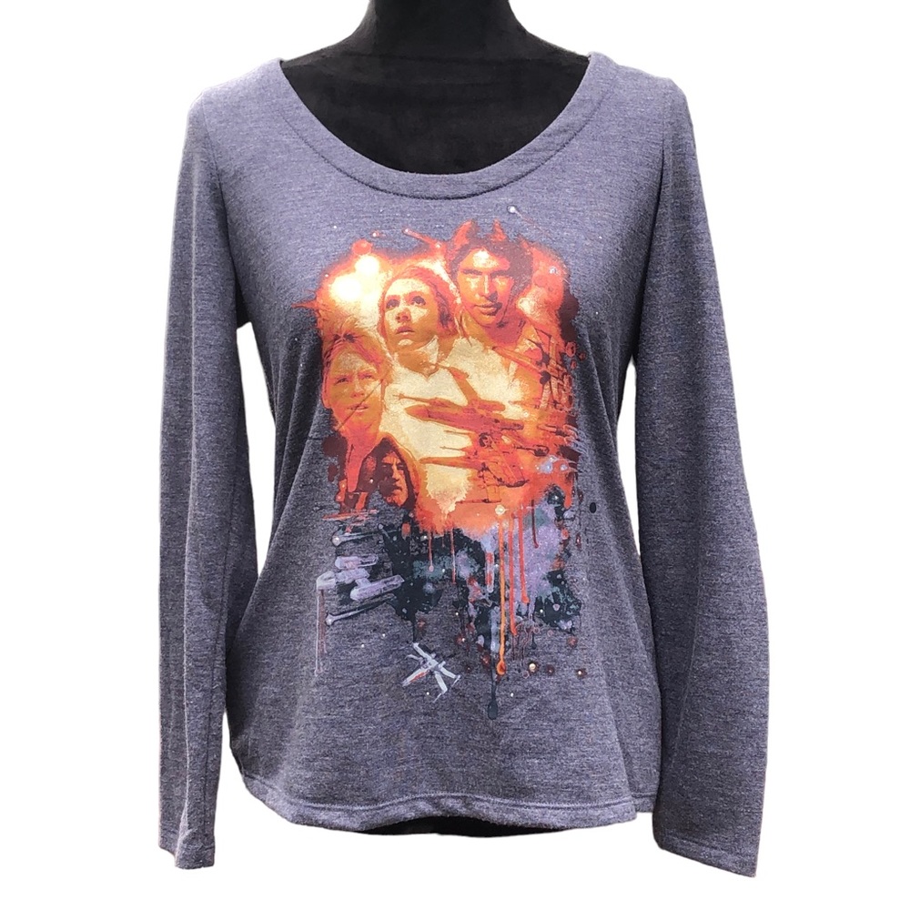Star Wars Rock & Republic Long Sleeve Cotton Blouse size Small